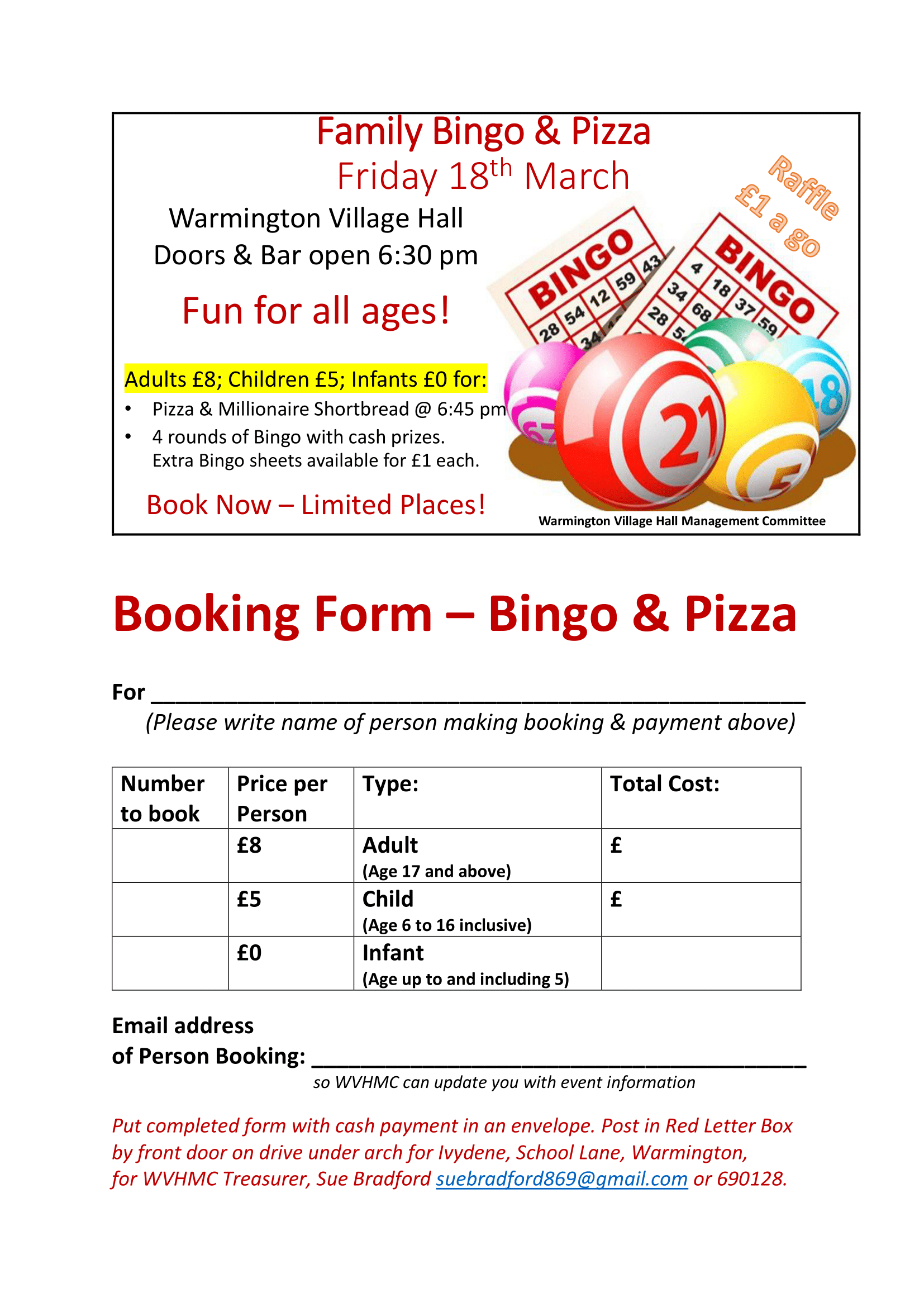 2022 Bingo and Pizza flyer and rsvp 1